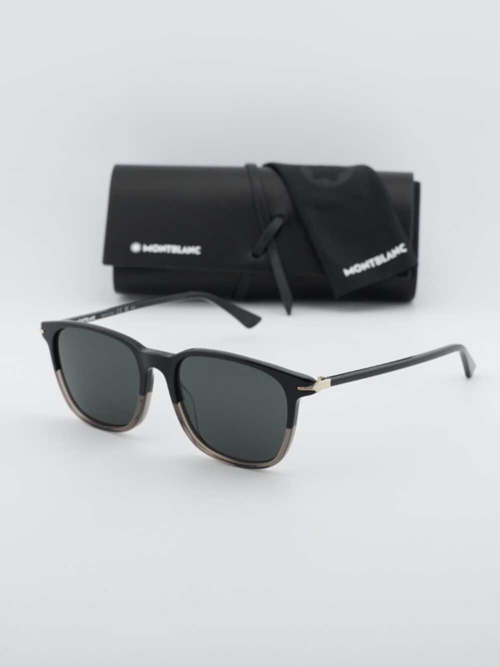 Montblanc MB0338S 003 Square Sunglasses - Black / Grey